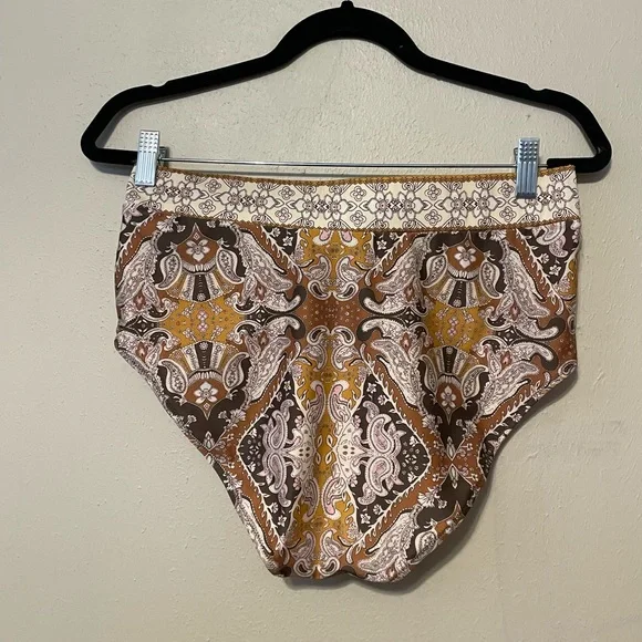Alana Gunn Campbell High-Waisted Paisley Bottoms Size Medium - Picture 5 of 8